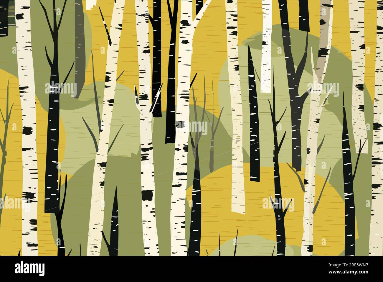 tree Birch bark wallpaper abstract flat seamless isolated Stock Vector