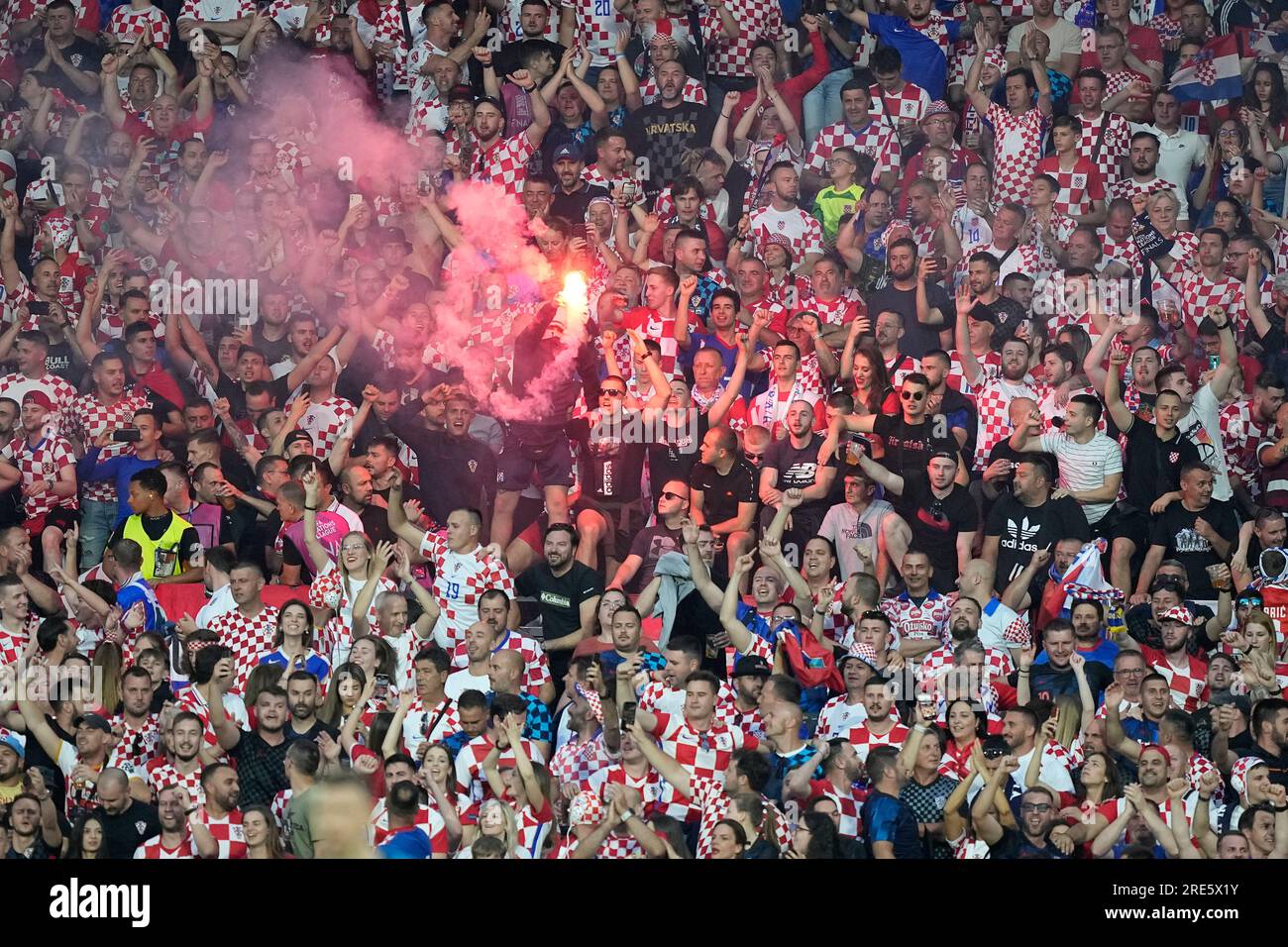 FILE Croatia supporters light flares during the Nations League final