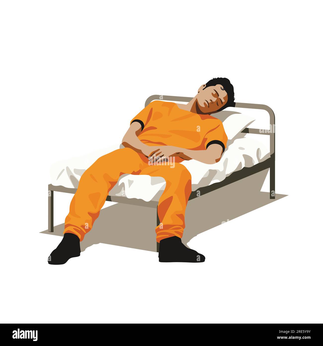 inmate sleeping vector flat minimalistic isolated Stock Vector Image