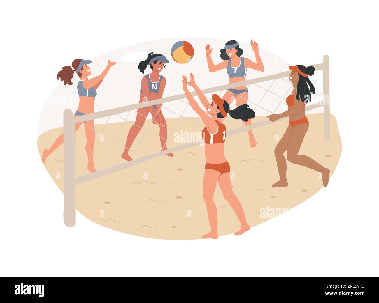 Volleyball isolated concept vector illustration. Beach volleyball