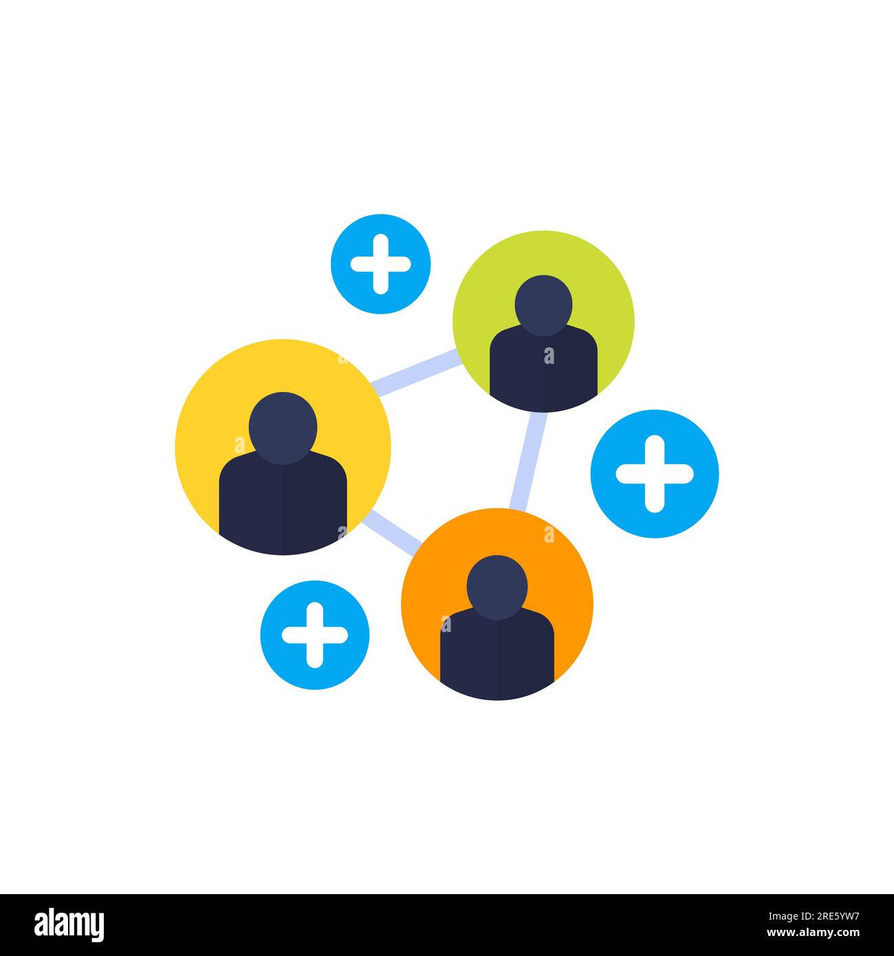 referrals or affiliate program icon, flat vector Stock Vector