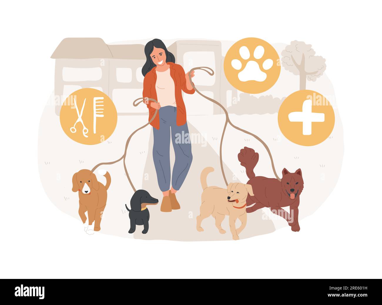 Pet services isolated concept vector illustration. Pet sitting and