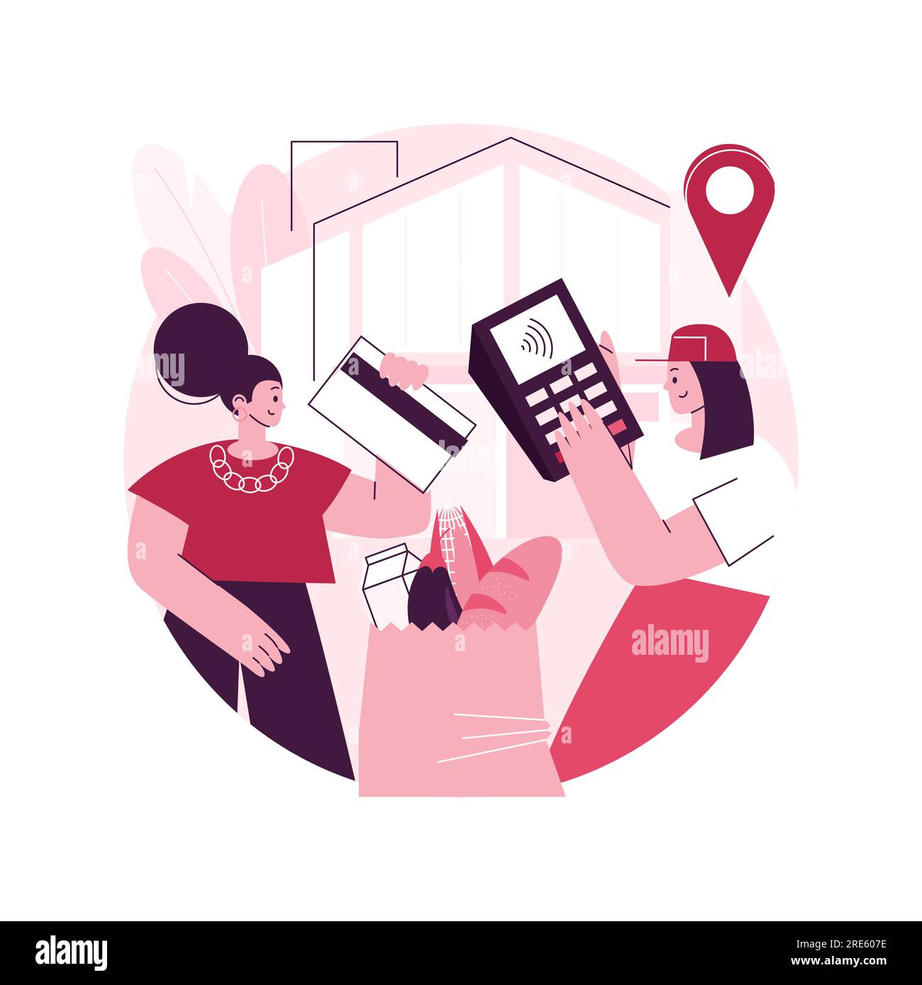 Grocery delivery service abstract concept vector illustration. Local