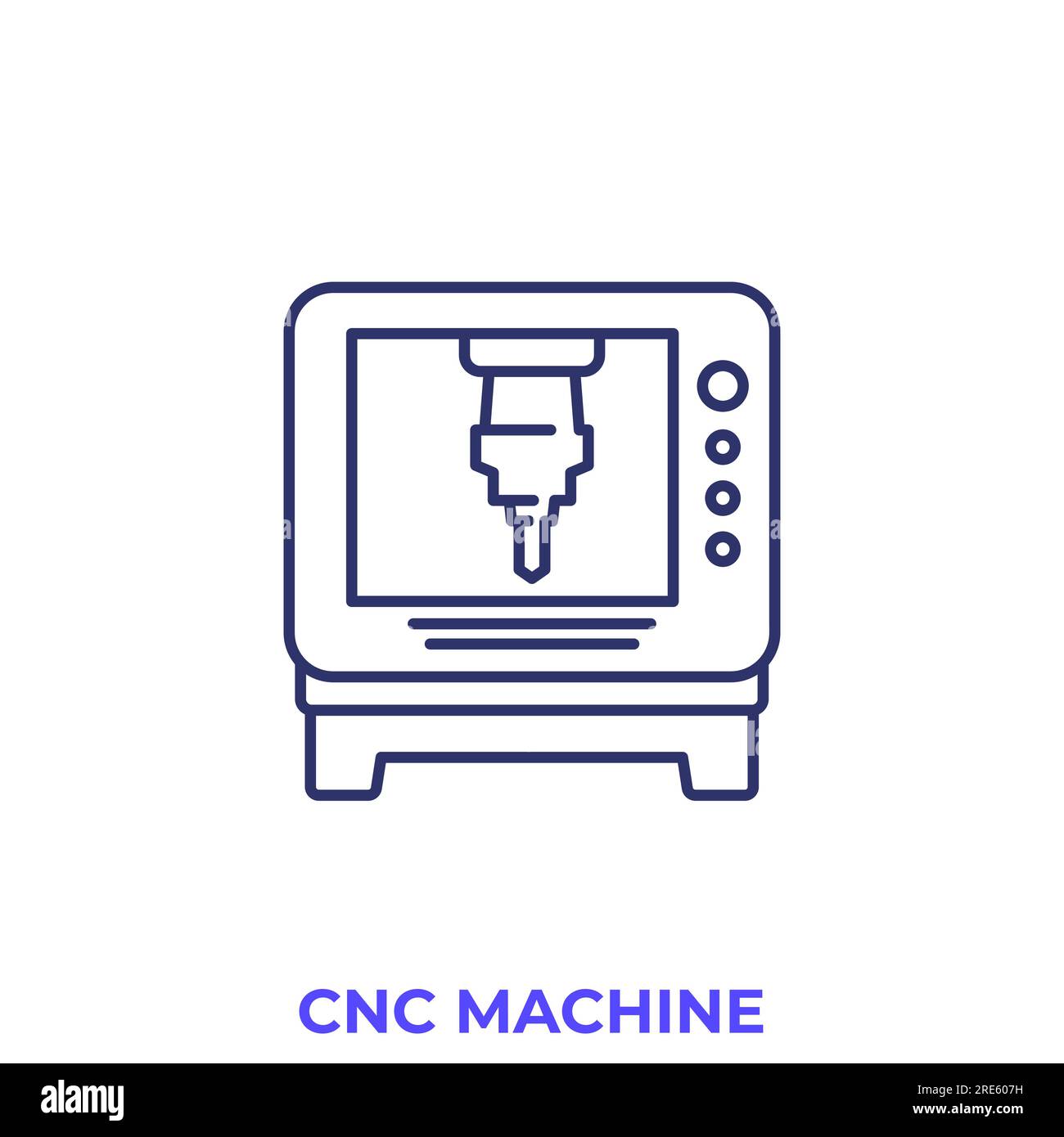 CNC machine icon, line vector Stock Vector