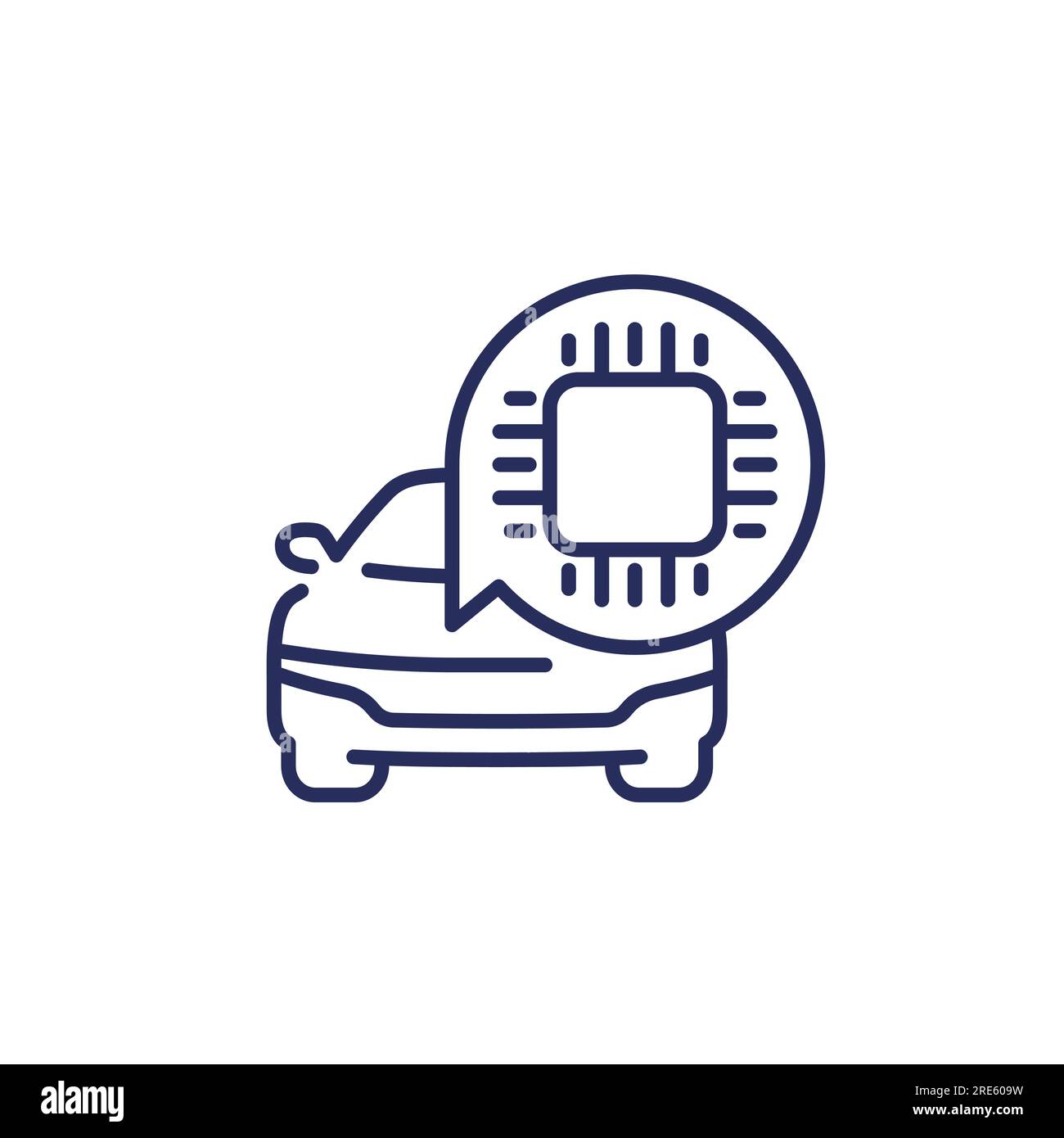 microchip and car line icon Stock Vector Image & Art Alamy