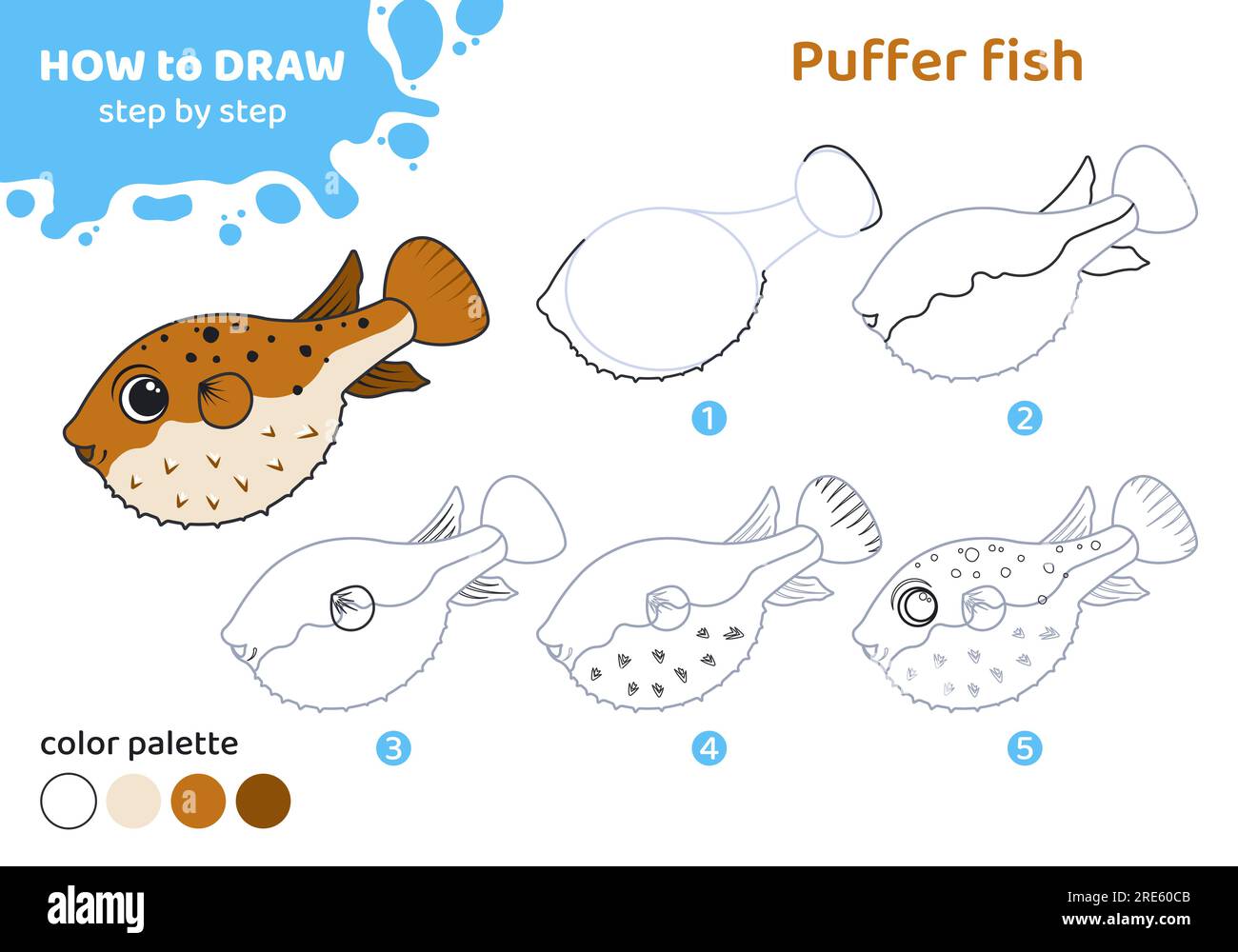 https://c8.alamy.com/comp/2RE60CB/drawing-tutorial-for-kids-how-to-draw-fish-2RE60CB.jpg