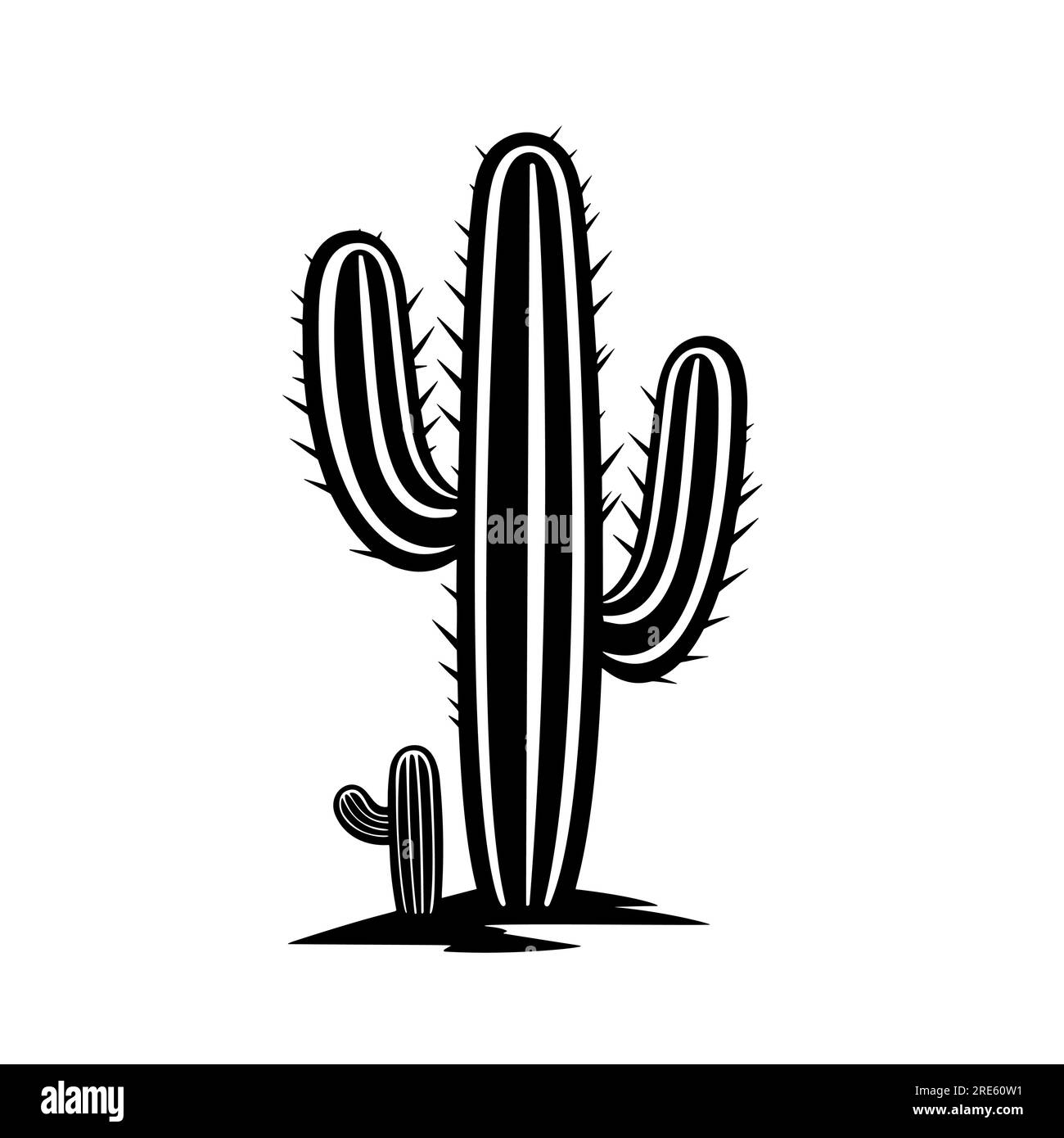 Saguaro cactus vector vectors Black and White Stock Photos & Images - Alamy