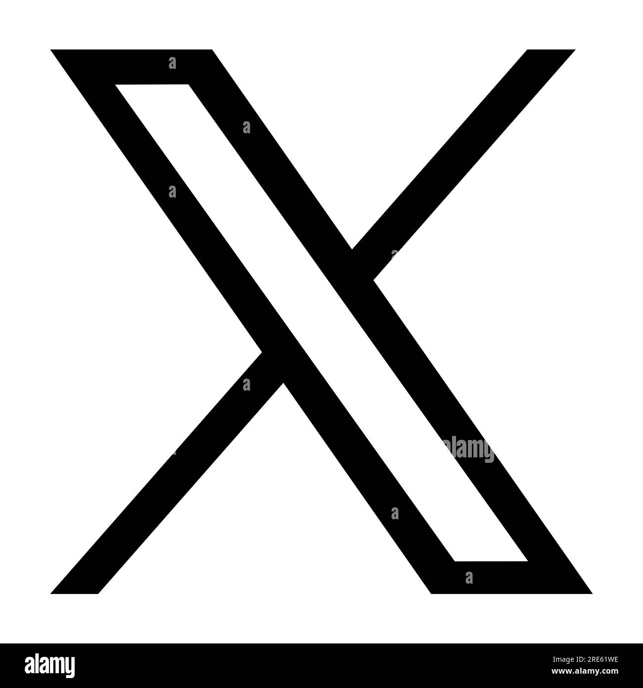 Logo for the social networking site X, formerly known as Twitter. Editorial vector Stock Vector