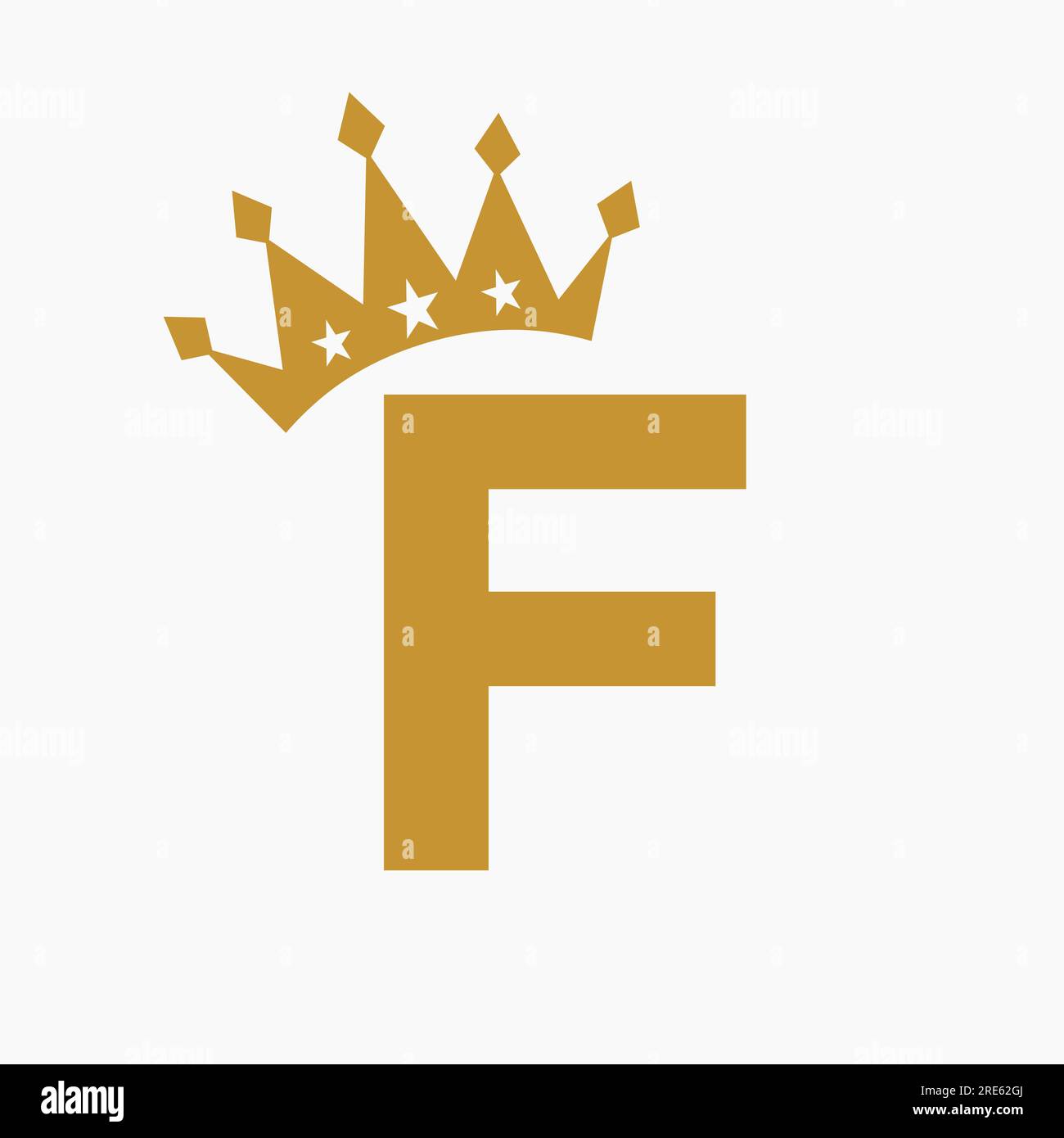 Crown Logo On Letter F Luxury Symbol. Crown Logotype Template Stock ...