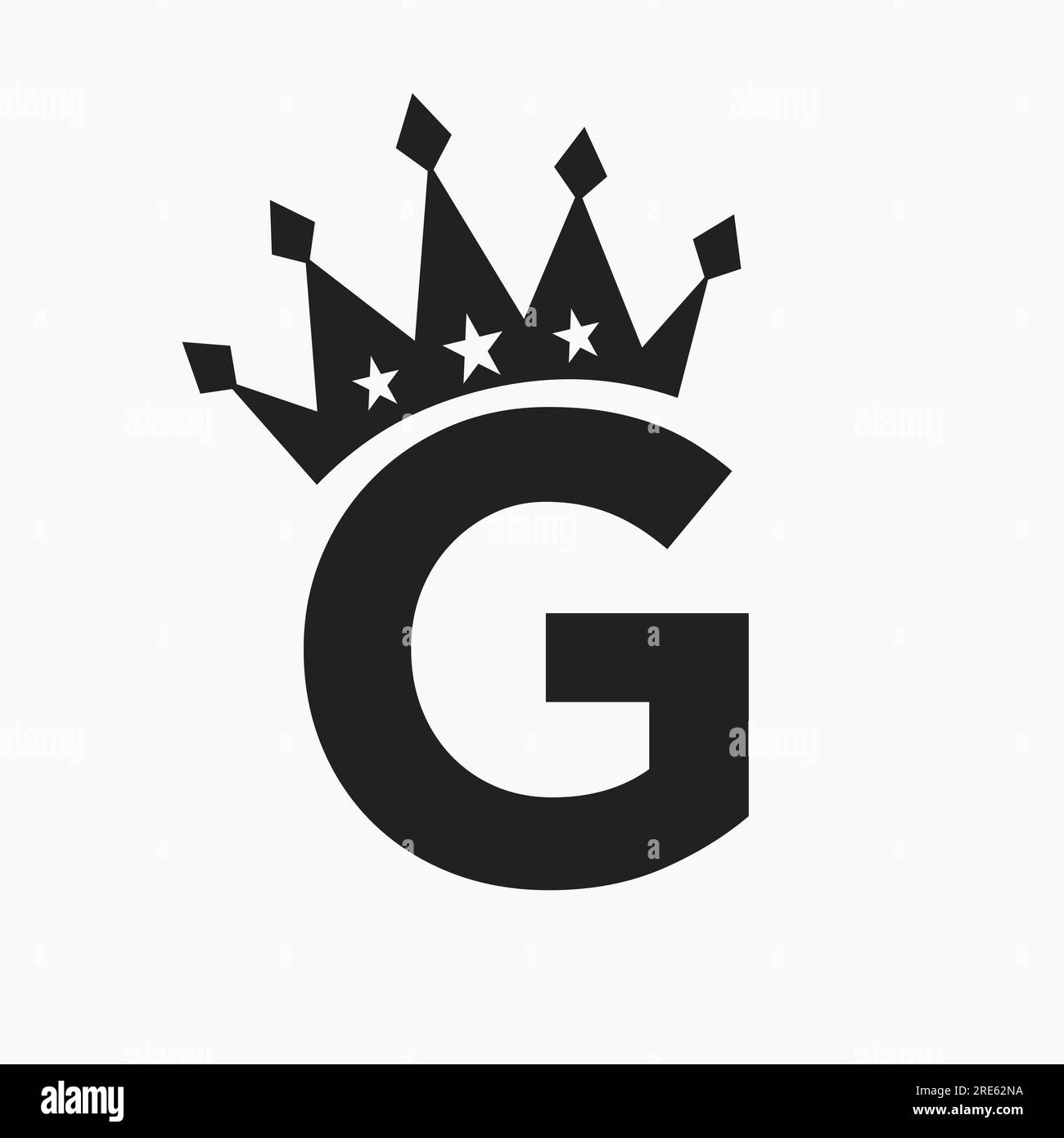 Crown Logo On Letter G Luxury Symbol. Crown Logotype Template Stock ...