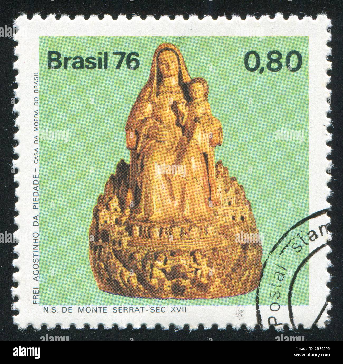 BRAZIL - CIRCA 1976: stamp printed by Brazil, shows  christmas, circa 1976 Stock Photo