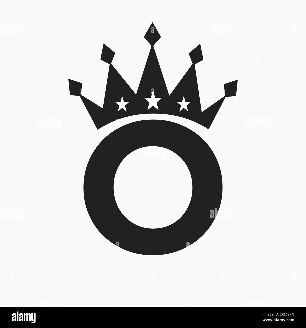 Crown Logo On Letter O Luxury Symbol. Crown Logotype Template Stock ...