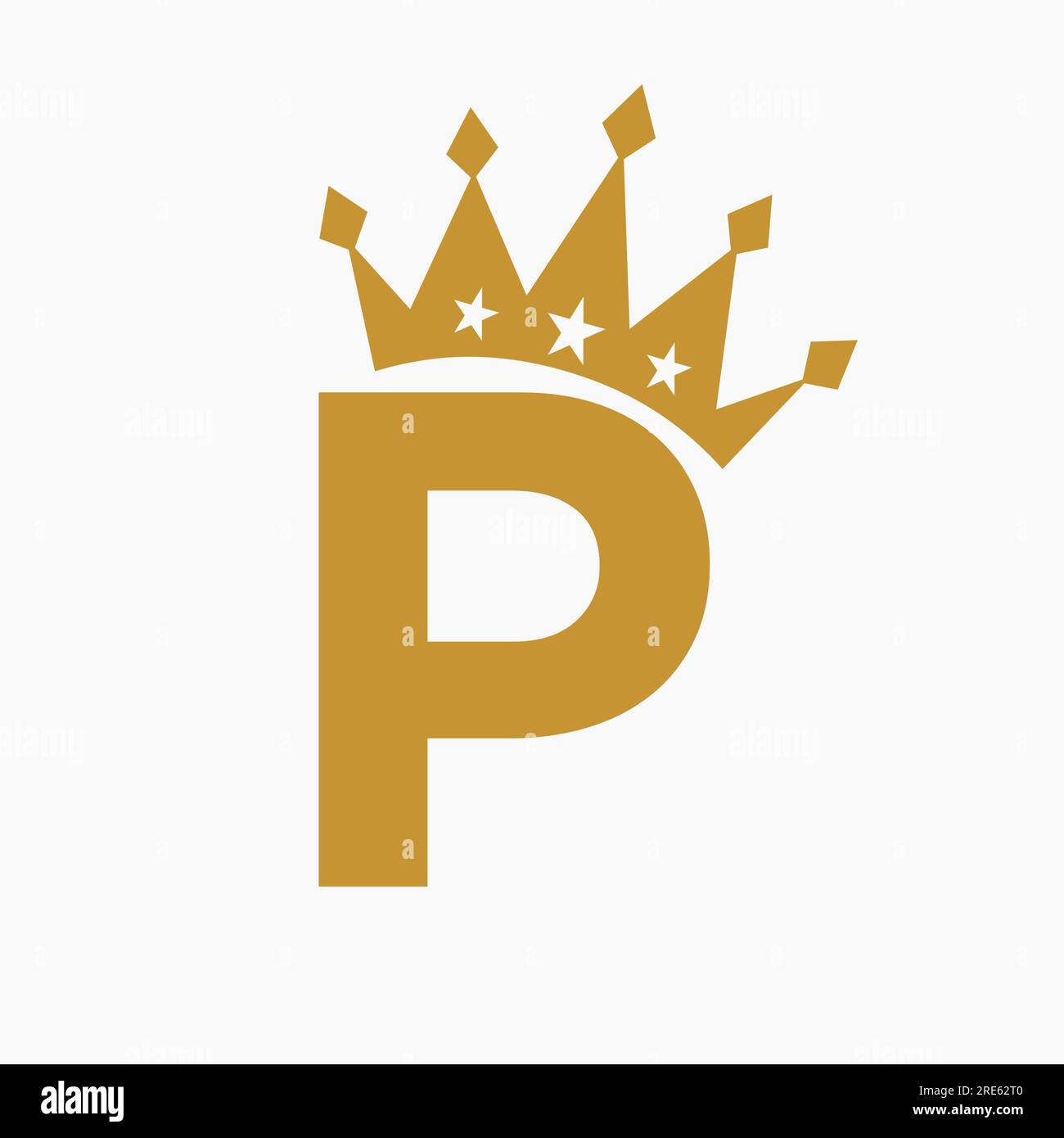 Crown Logo On Letter P Luxury Symbol. Crown Logotype Template Stock ...