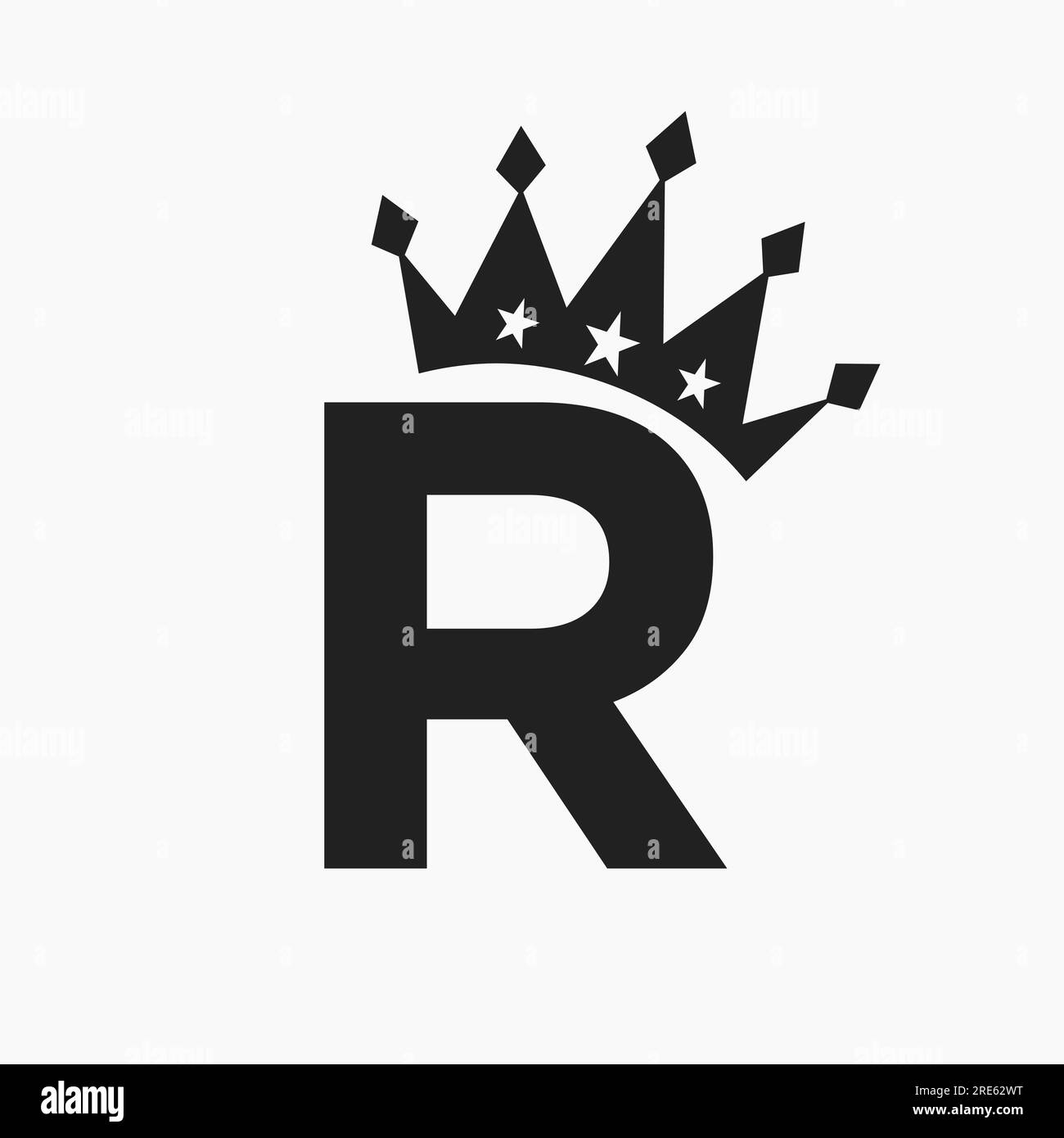 Crown Logo On Letter R Luxury Symbol. Crown Logotype Template Stock ...