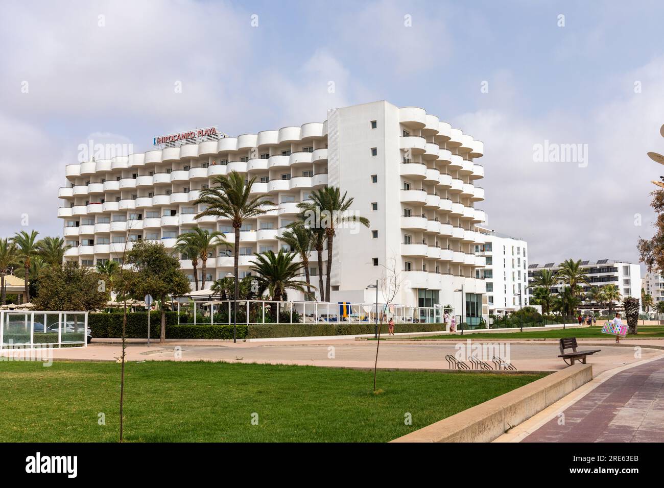 HIPOTELS Hipocampo Playa hotel, Av. sa Coma, beach promenade, Cala Millor, Majorca (Mallorca), Balearic Islands, Spain, Europe Stock Photo
