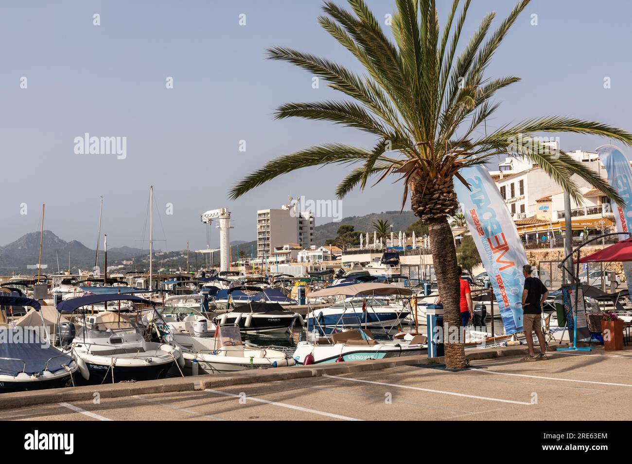 Cala Ratjada harbour filled with boats, Cala Ratjada, Majorca, (Mallorca), Balearic Islands, Spain, Europe Stock Photo