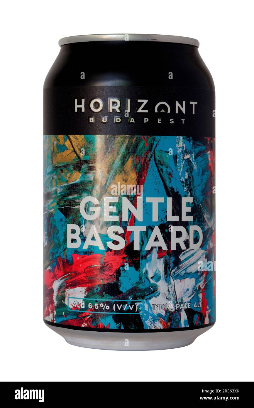 can of horizont gentle bastard ipa cut out on white background Stock Photo