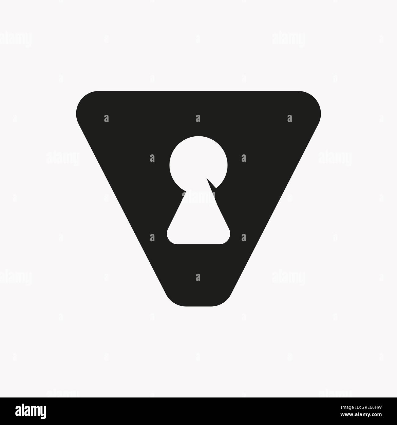 Letter V Key Hold Logo Design. Locked Icon, Security, Protection, Safe