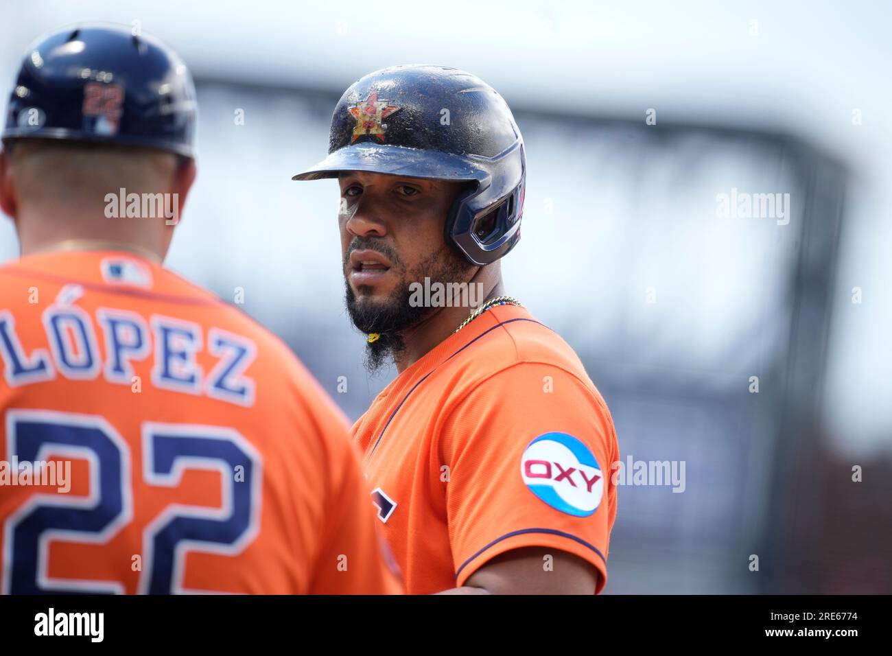 Houston Astros first baseman Jose Abreu (79) in the sixth inning of a