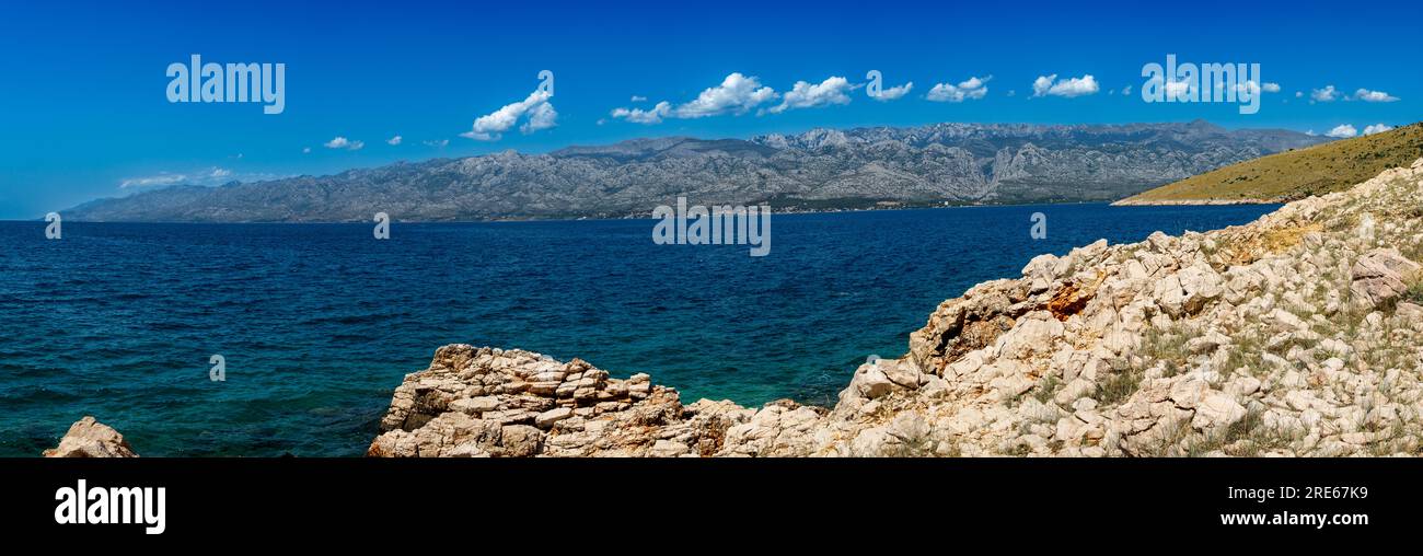 Panorama of the Velebit mountain range (Dinaric Alps), Croatia. Stock Photo