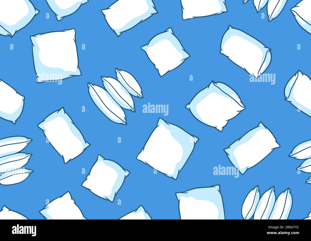 Pattern with pillows. Accessories for sleeping and bedding. Stock Vector