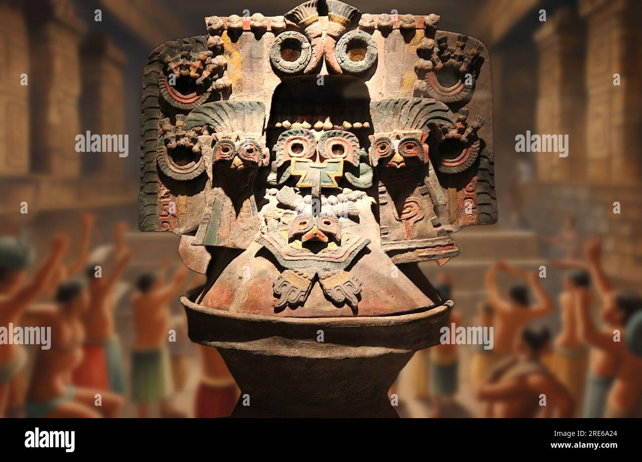 Statues of the god Xochipilli the god of art, games, dance, flowers and