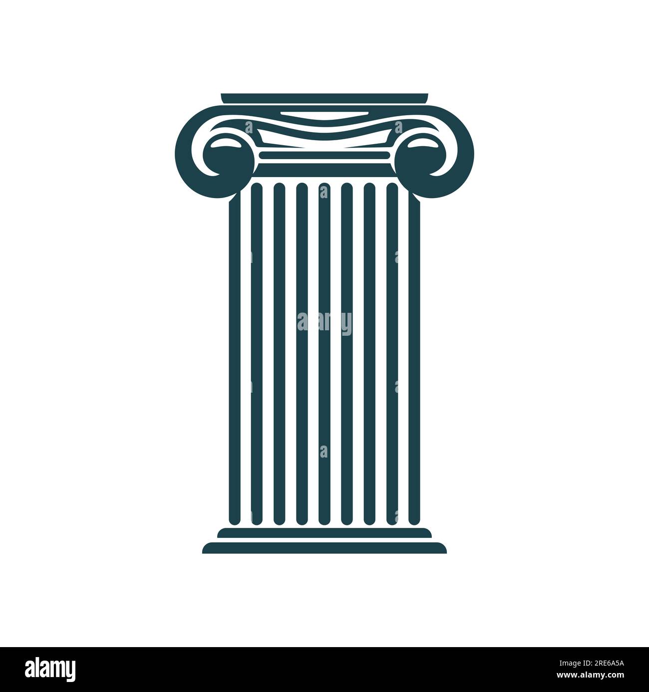 Ancient greek column and roman pillar icon. Legal, attorney, law office