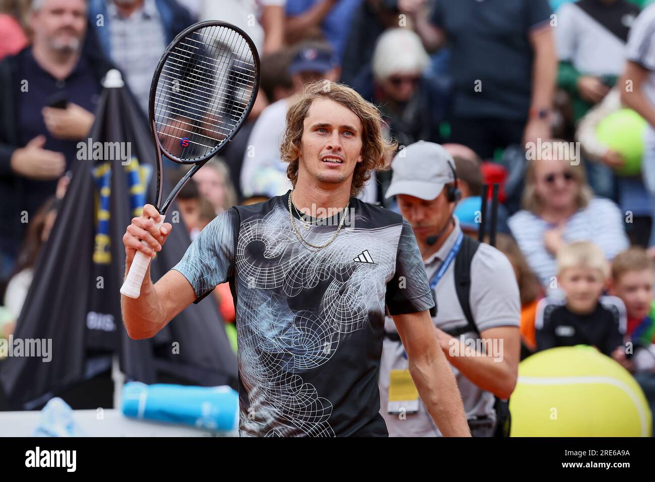 Hamburg, Hamburg, Germany. 25th July, 2023. ALEXANDER ZVEREV (GER) on court  after Matchpoint during the HAMBURG EUROPEAN OPEN - Hamburg - Mens Tennis,  ATP500 (Credit Image: © Mathias Schulz/ZUMA Press Wire) EDITORIAL