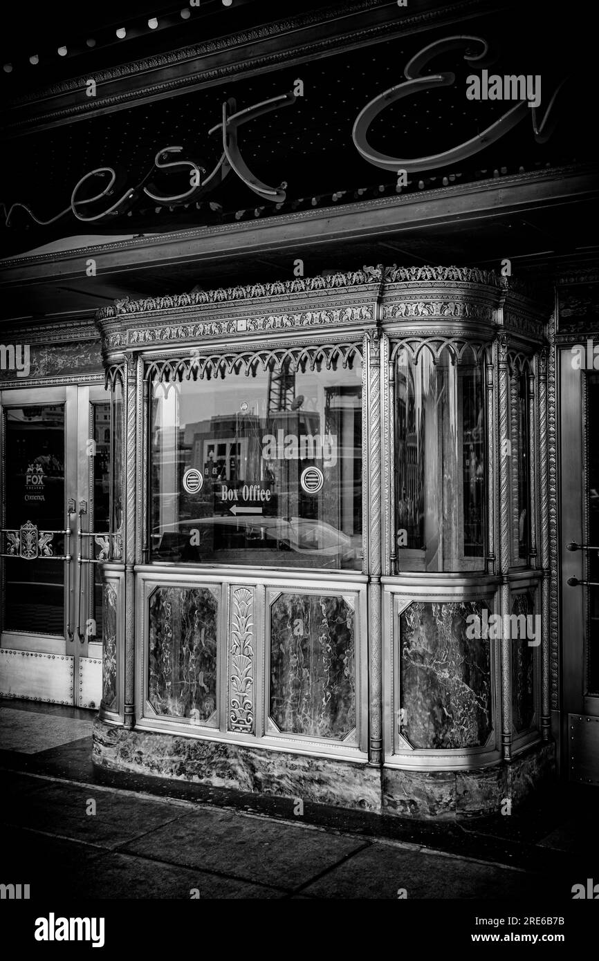 Box office and entrance to Fox Theater in downtown Detroit Michigan USA. Stock Photo