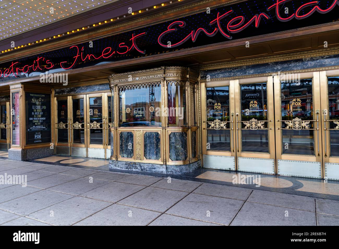 Box office and entrance to Fox Theater in downtown Detroit Michigan USA. Stock Photo