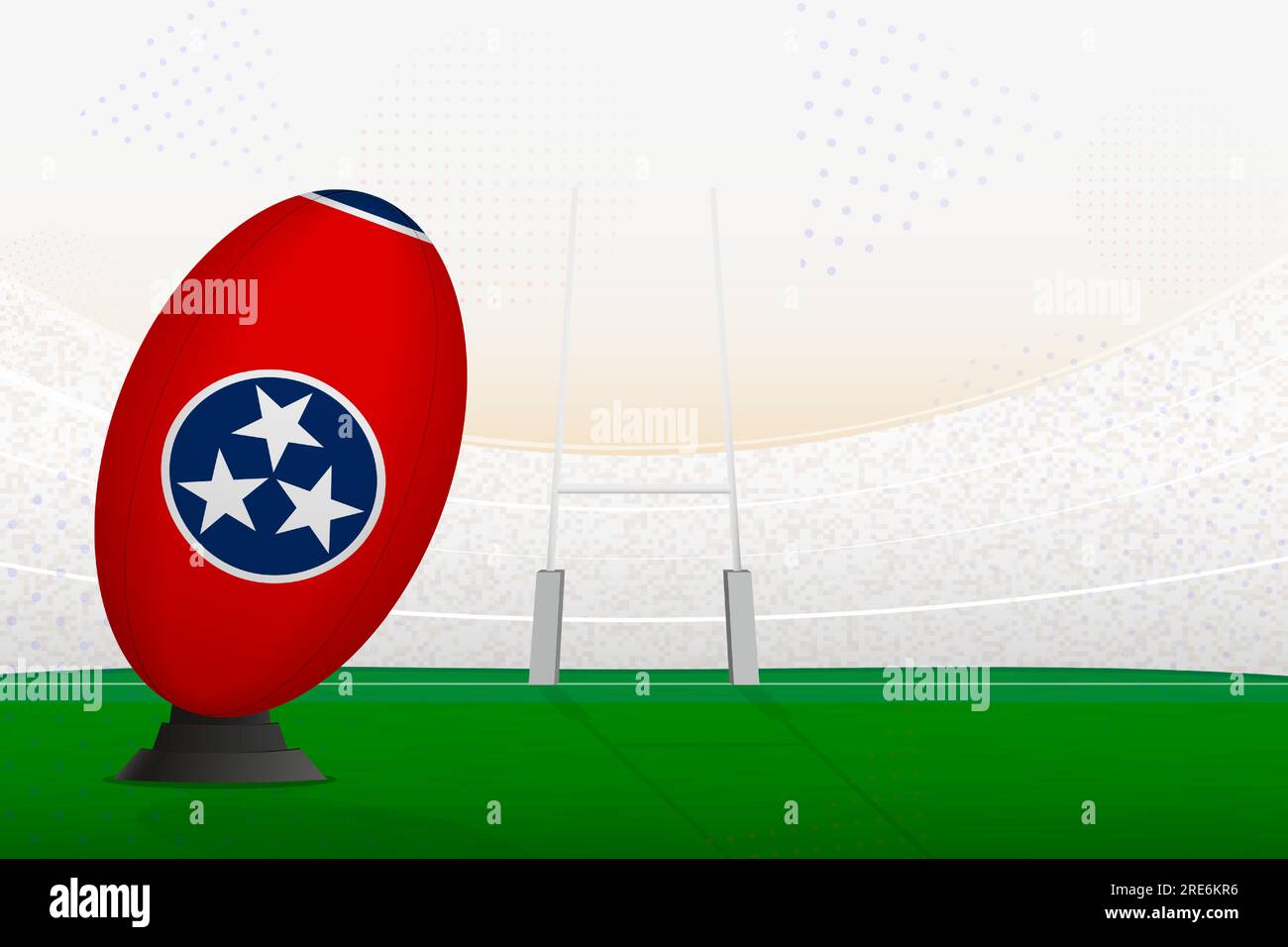 Tennessee national team rugby ball on rugby stadium and goal posts ...