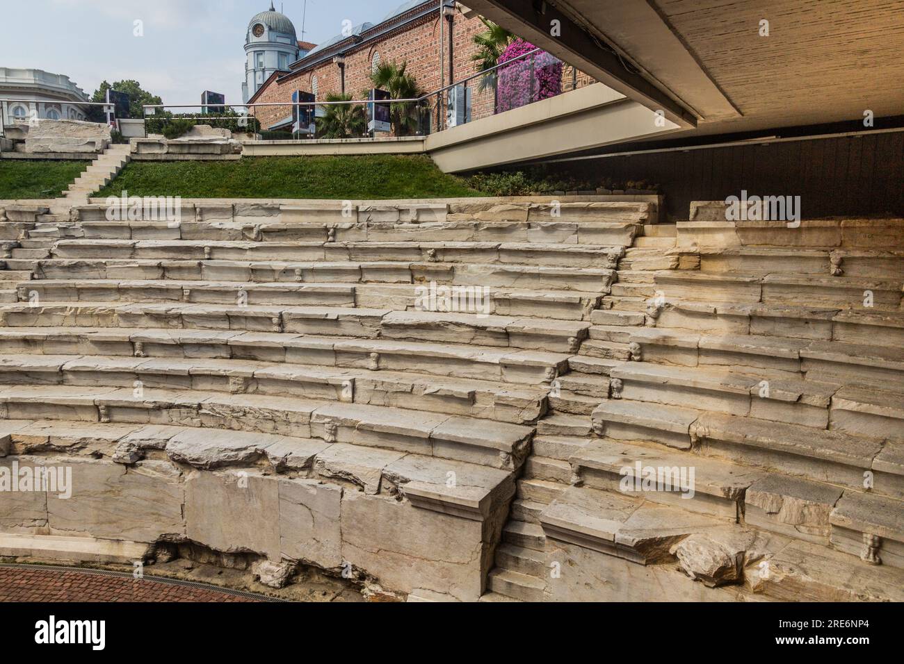 Ancient Stadium of Philipopolis ruins under the modern Plovdiv, Bulgaria Stock Photo