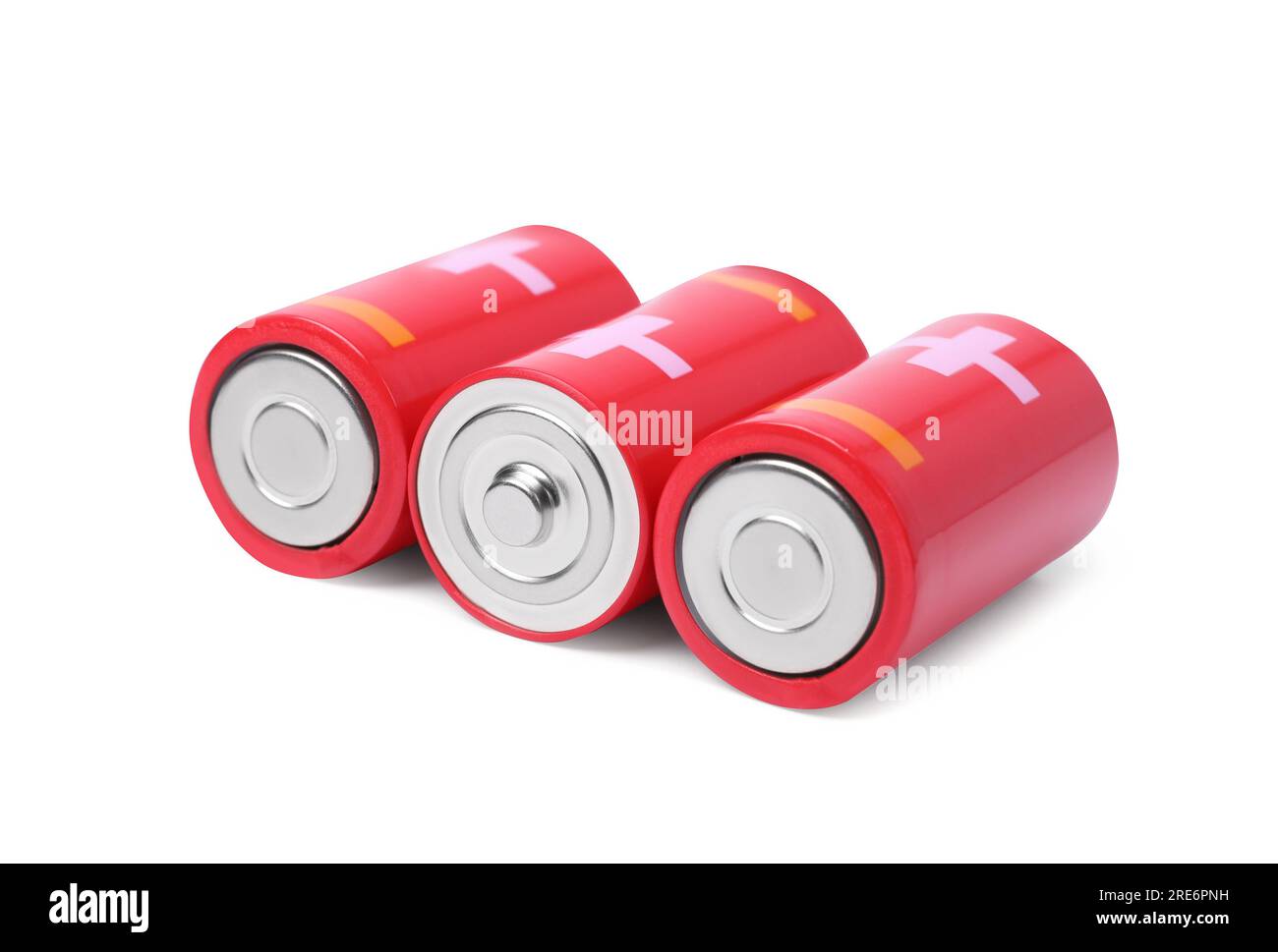 New C size batteries isolated on white Stock Photo Alamy