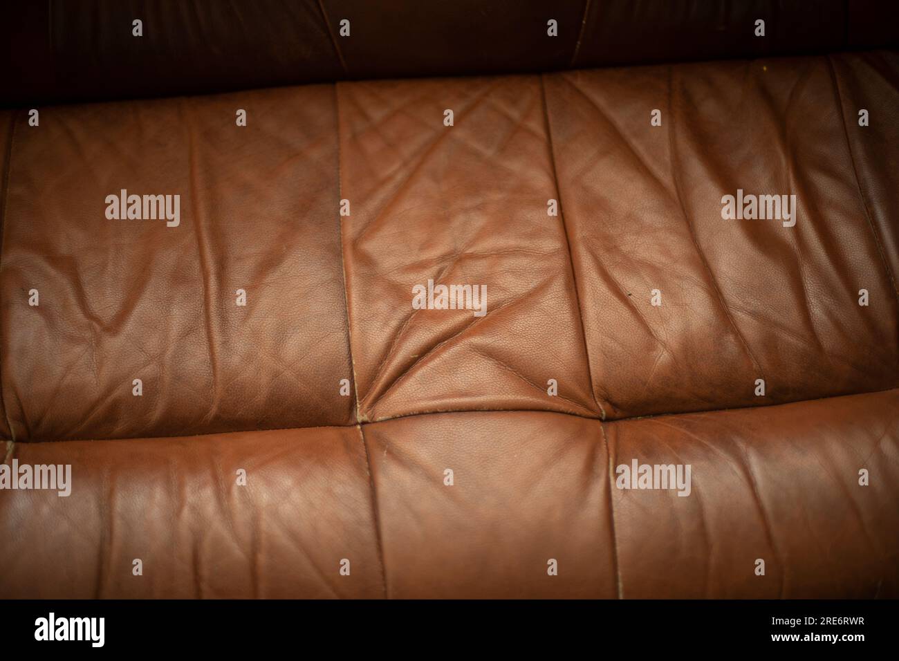 Leather sofa. Leather furniture. Fabric details. Furniture upholstery