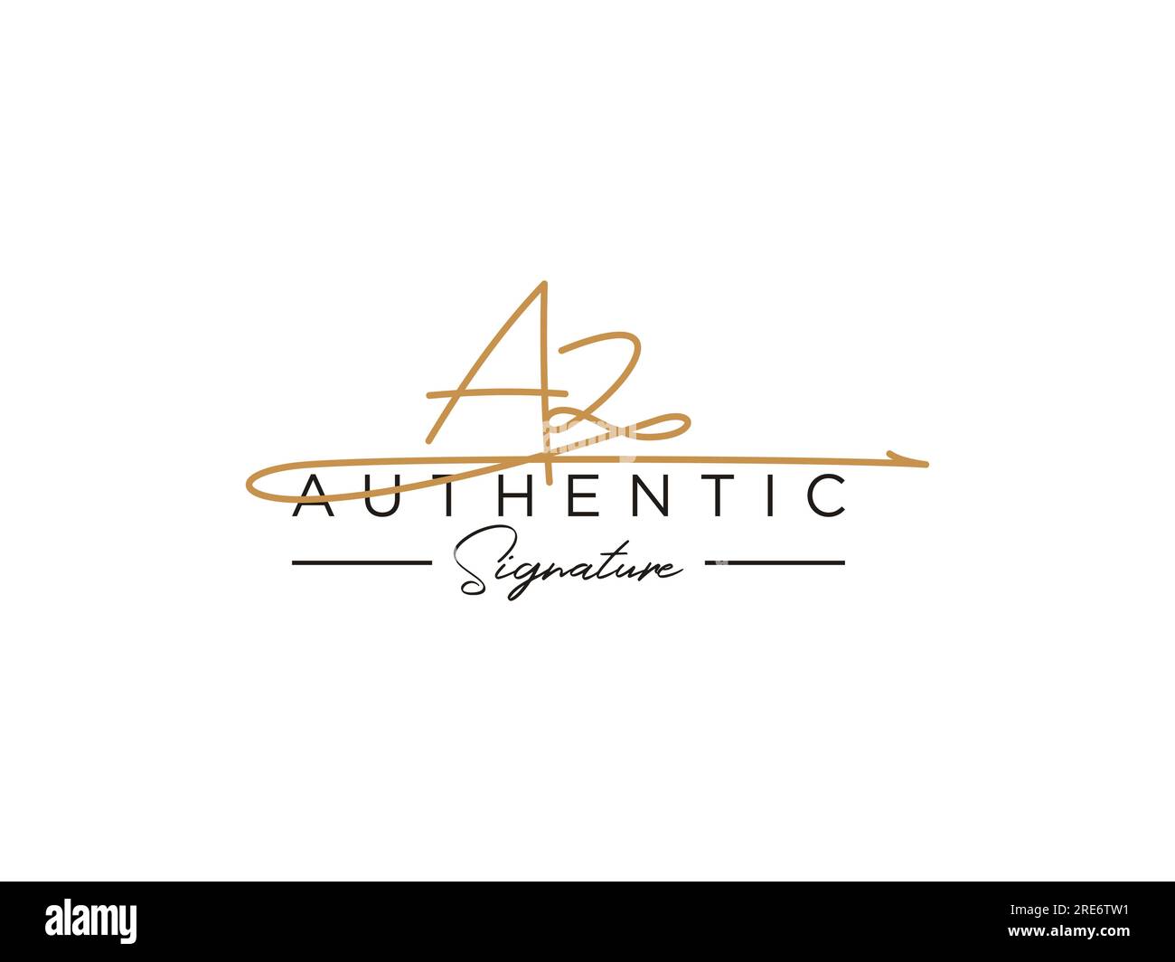 AZ Signature Logo Template Vector. Stock Vector