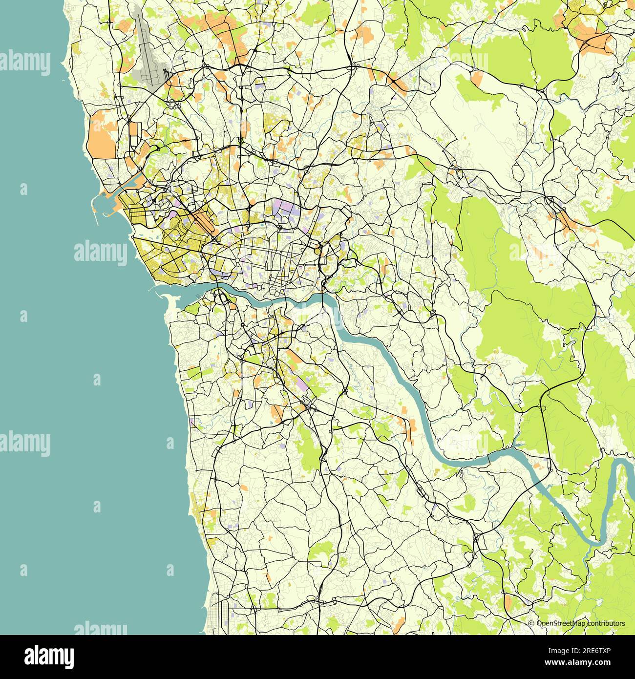 Vector city map of porto portugal stock vector image art alamy