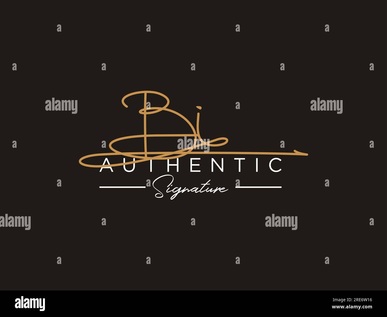 BI Signature Logo Template Vector. Stock Vector