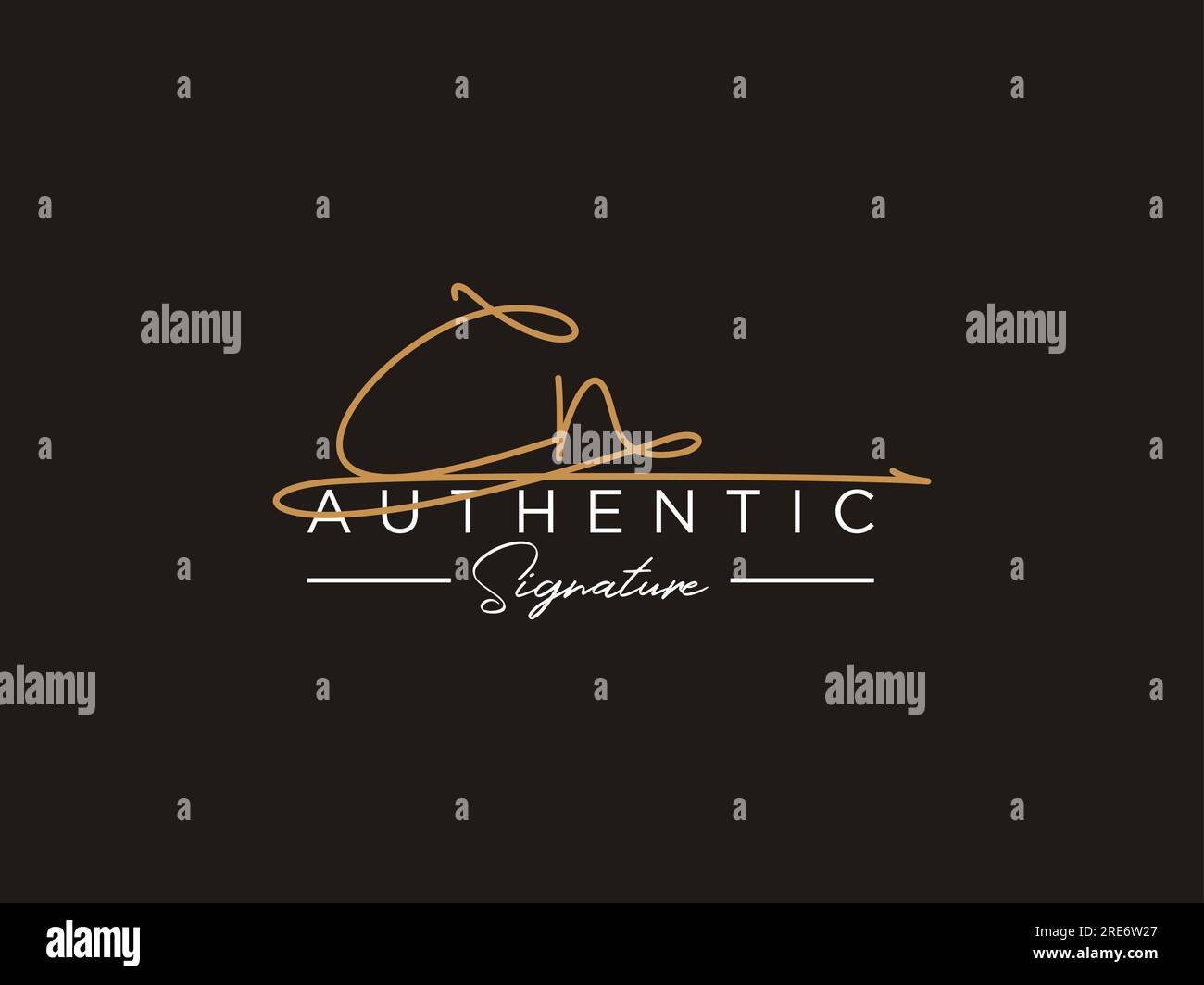 CN Signature Logo Template Vector. Stock Vector