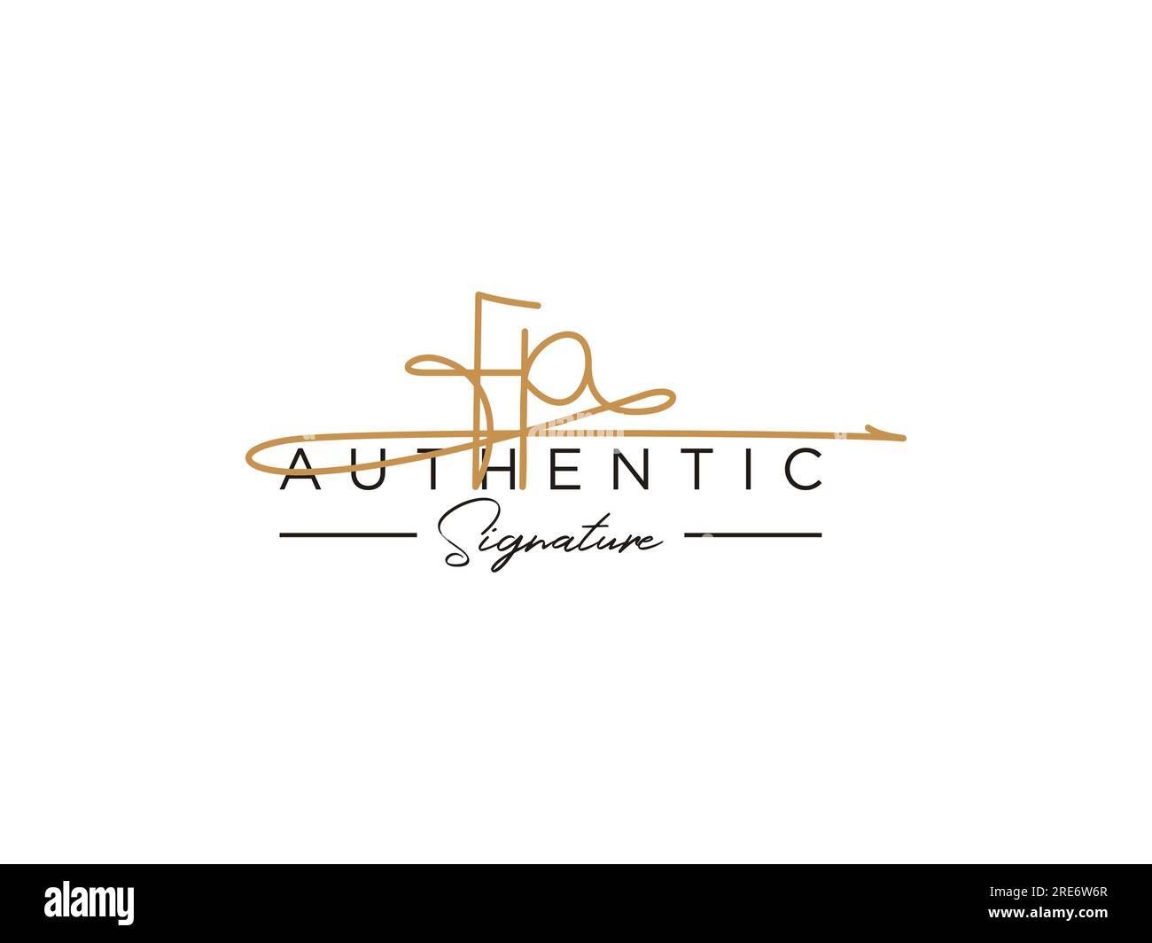 FP Signature Logo Template Vector. Stock Vector