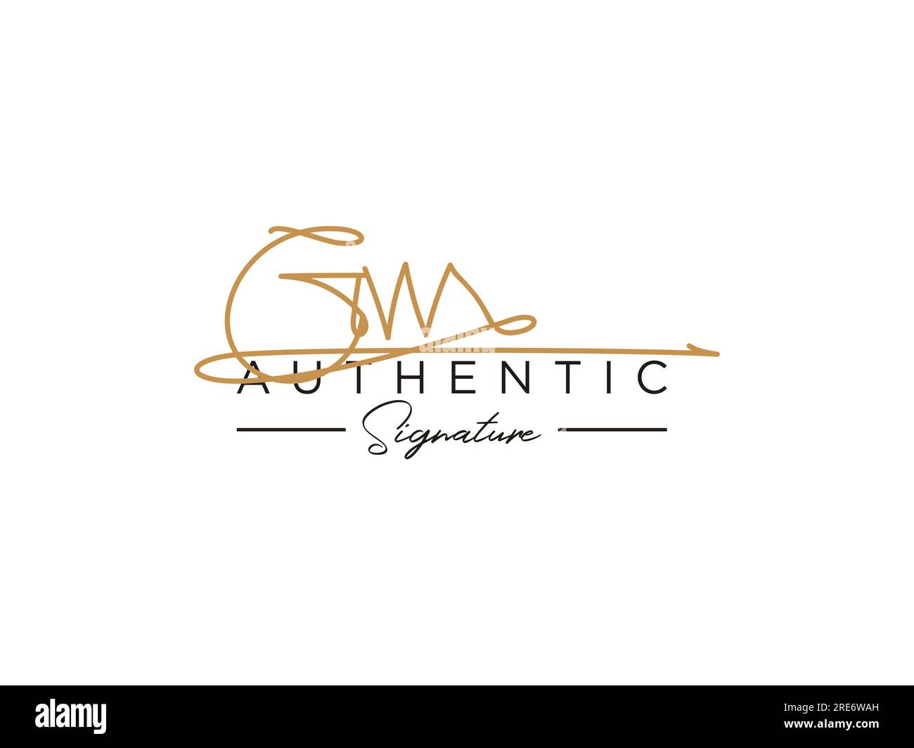 GW Signature Logo Template Vector. Stock Vector