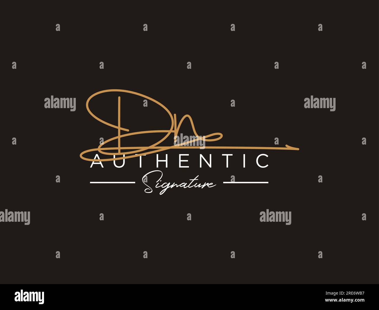 DN Signature Logo Template Vector. Stock Vector