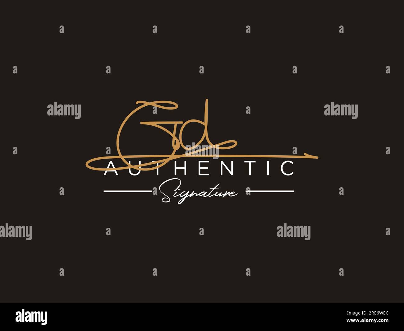 GD Signature Logo Template Vector. Stock Vector