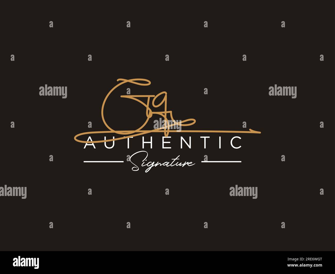 GQ Signature Logo Template Vector. Stock Vector