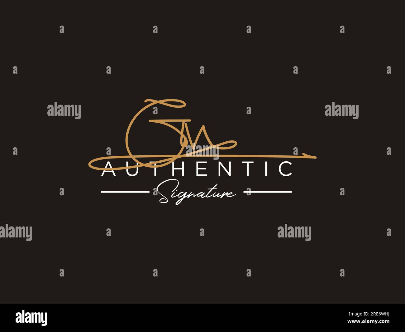 GV Signature Logo Template Vector. Stock Vector