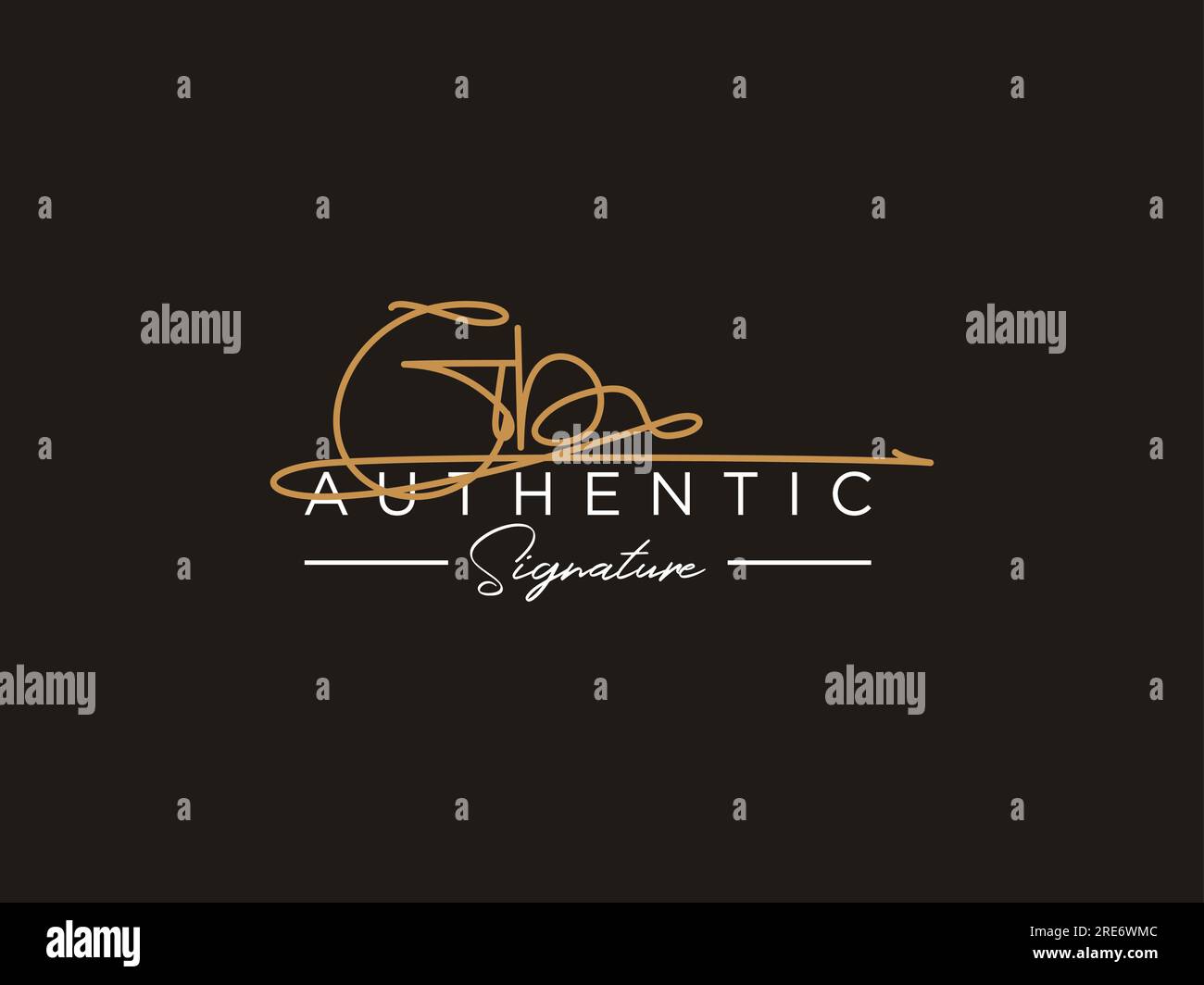GB Signature Logo Template Vector. Stock Vector