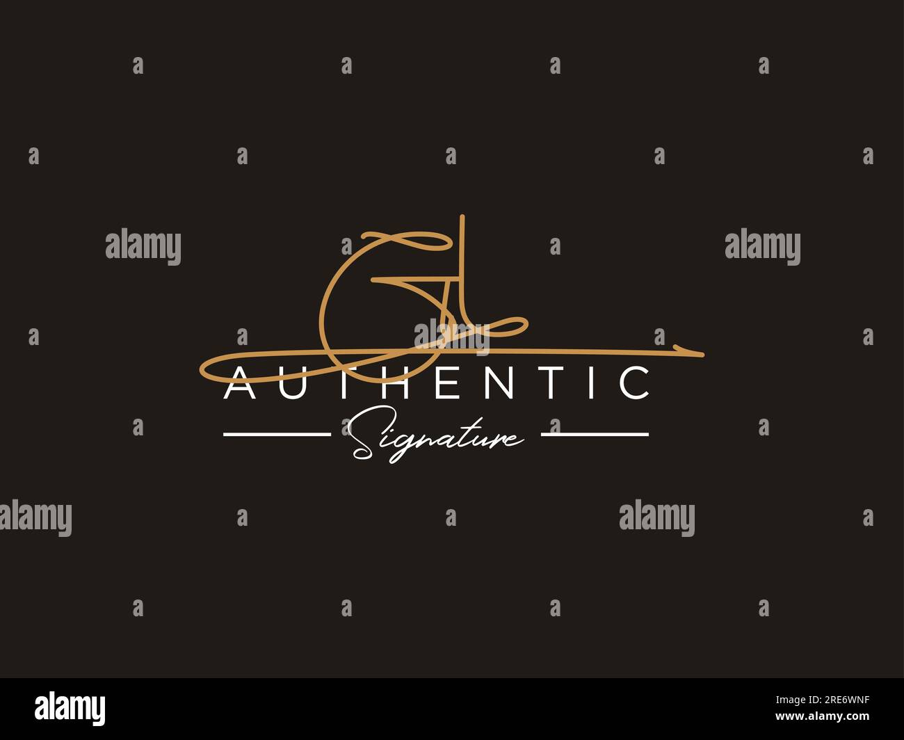GL Signature Logo Template Vector. Stock Vector
