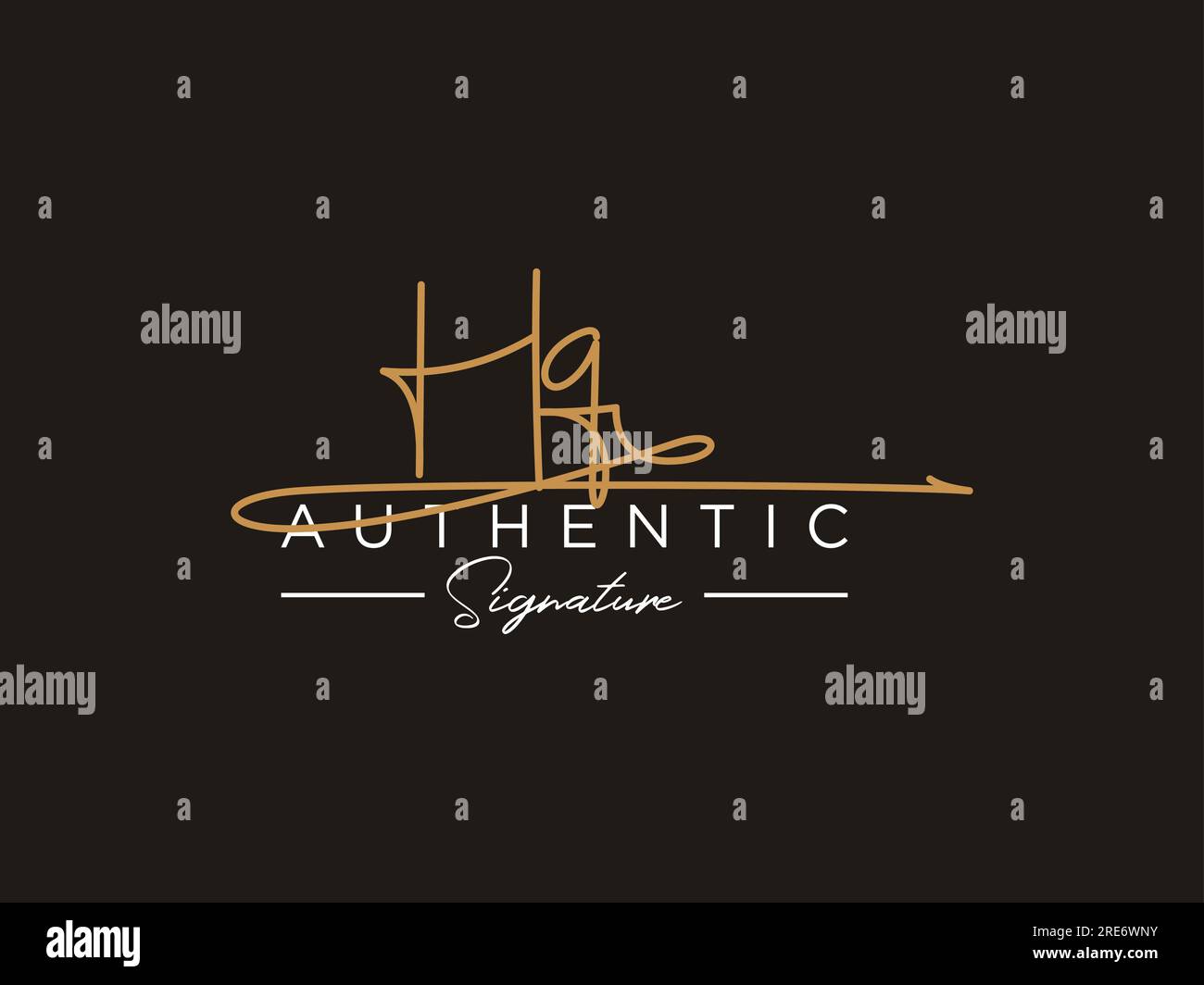 HQ Signature Logo Template Vector. Stock Vector