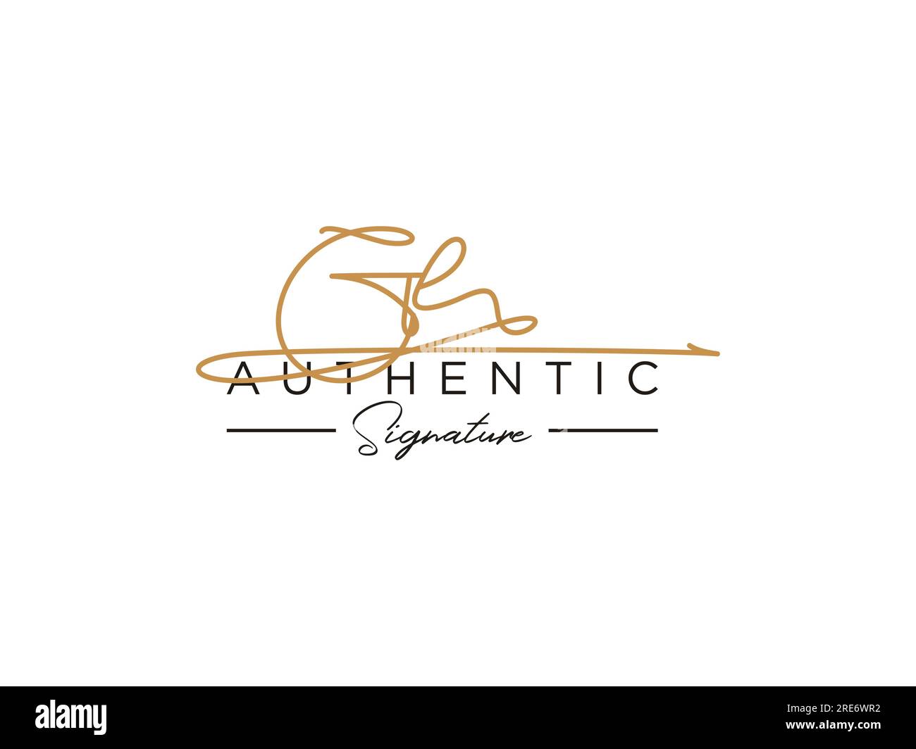 GE Signature Logo Template Vector. Stock Vector