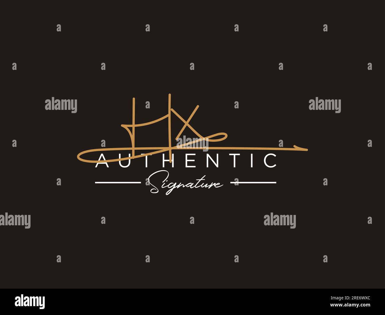 HX Signature Logo Template Vector. Stock Vector