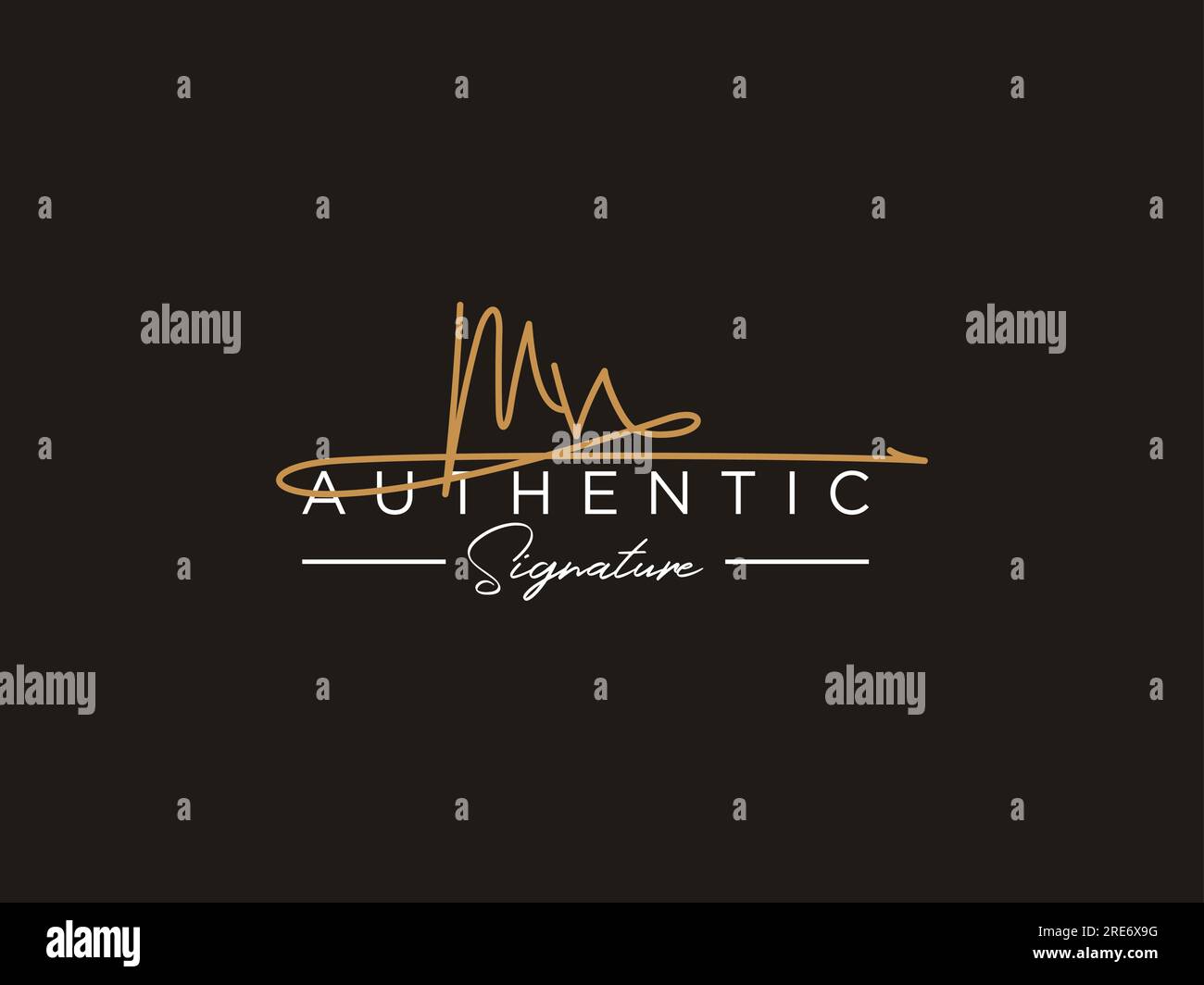 MV Signature Logo Template Vector. Stock Vector